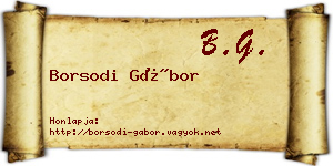 Borsodi Gábor névjegykártya