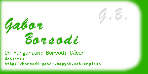 gabor borsodi business card